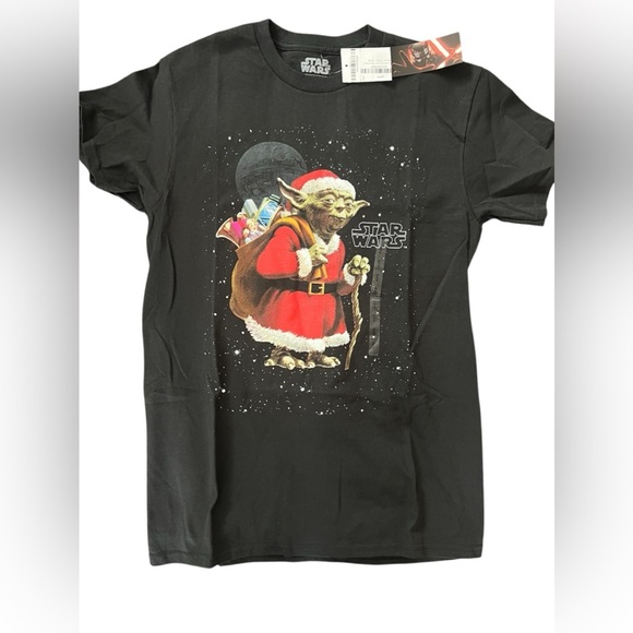 Star Wars Christmas Yoda Santa Sack Of Presents T-Shirt, S NEW - Picture 1 of 2